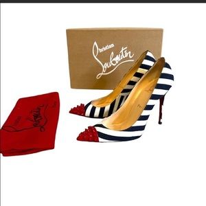 Christian Louboutin Geo Stripes Spiked pumps, size 38